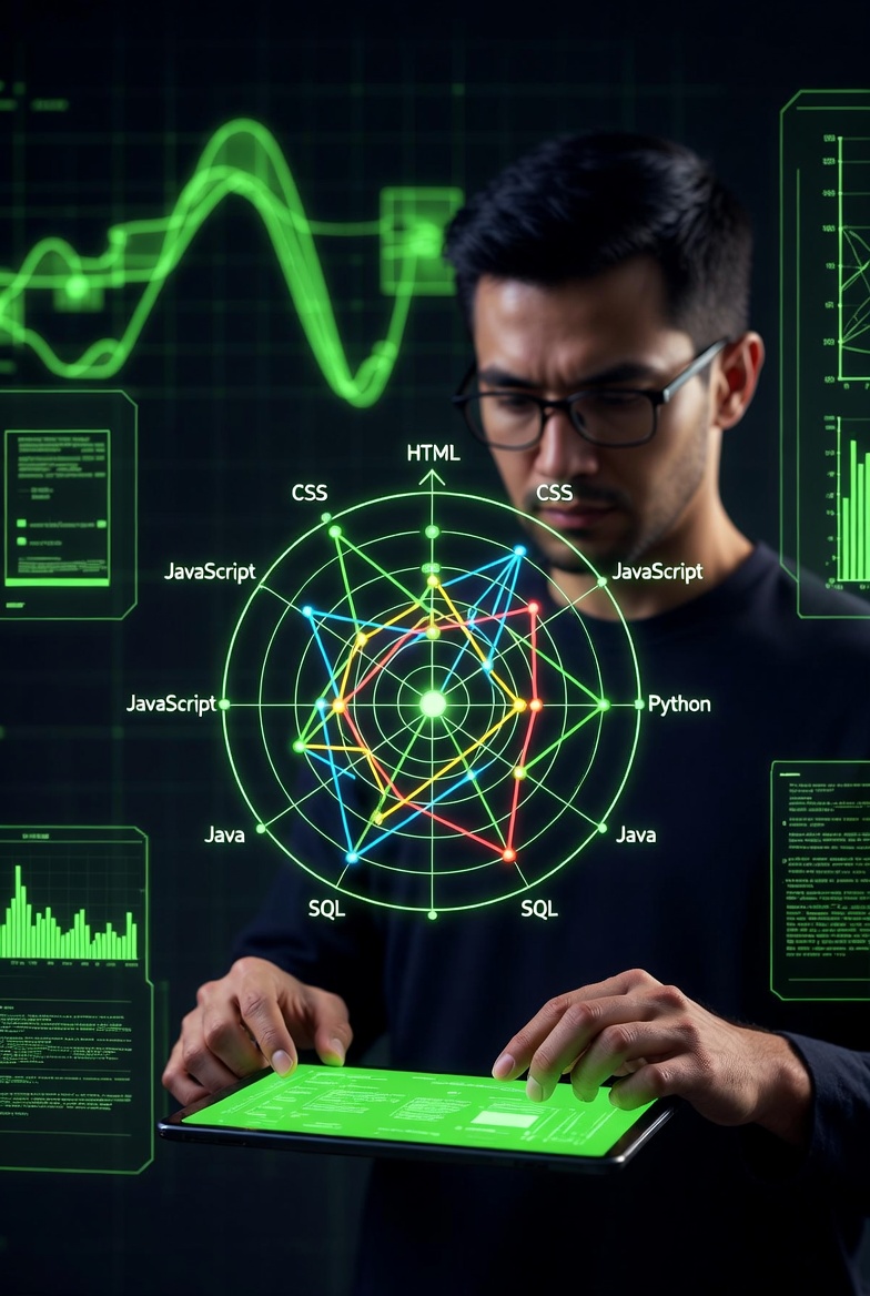 Radar chart skill-uri tech – Java Spring Microservices